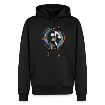 Handball player streetwear Iconic style - Men’s Premium Organic Hoodie - black - Front - Nico (187cm)