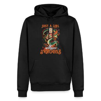 T-shirt Dragon Conte de fées Dragon Kanji japonais - Sweat à capuche Premium bio Homme - noir - Devant - Nico (187cm)