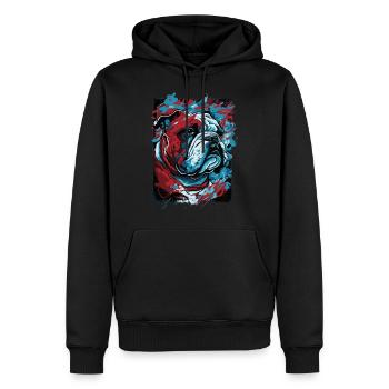 Cool English Bulldog - Men’s Premium Organic Hoodie - black - Front - Nico (187cm)