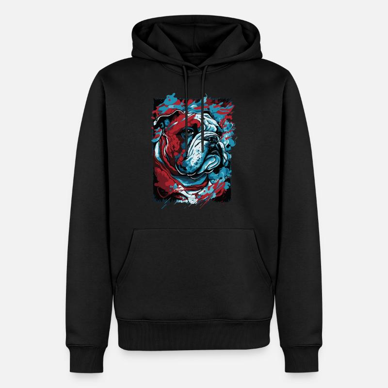 Bouledogue anglais cool - Sweat à capuche Premium bio Homme - noir