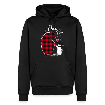 Grande Sœur Ours 2024 - Sweat à capuche Premium bio Homme - noir - Devant - Nico (187cm)
