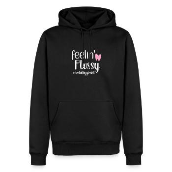 Hygiéniste dentaire Hygiéniste dentaire Hygiène buccale - Sweat à capuche Premium bio Homme - noir - Devant - Nico (187cm)