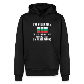 Bulgare Bulgarien Herkunft Bulgarische Flagge - Männer Premium Bio Hoodie - Schwarz - Vorne - Nico (187cm)