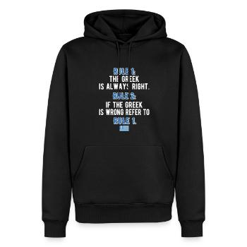 Grèce Grèce Drapeau Racines grecques - Sweat à capuche Premium bio Homme - noir - Devant - Nico (187cm)