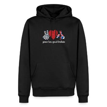 British Great Britain Flag British roots - Men’s Premium Organic Hoodie - black - Front - Nico (187cm)