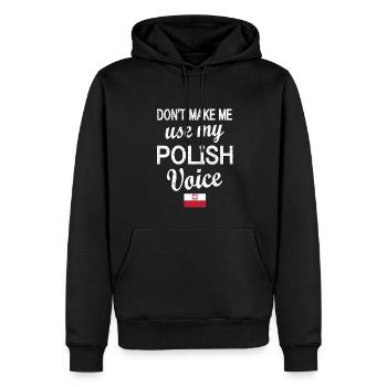 Fier Polonais Drapeau Racines Polonaises - Sweat à capuche Premium bio Homme - noir - Devant - Nico (187cm)