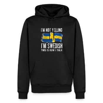 Suédois Suède Origine Drapeau suédois - Sweat à capuche Premium bio Homme - noir - Devant - Nico (187cm)