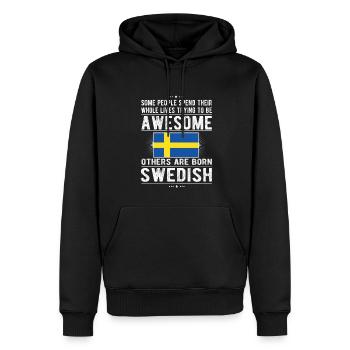 Schwede Schweden Flagge Schwedische Herkunft - Männer Premium Bio Hoodie - Schwarz - Vorne - Nico (187cm)