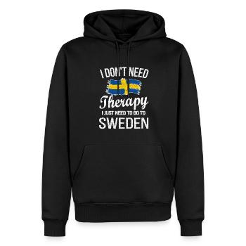 Suédois Suède Origine Drapeau suédois - Sweat à capuche Premium bio Homme - noir - Devant - Nico (187cm)