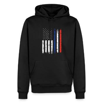 Halb Franzose Halb Amerikaner USA Frankreich - Männer Premium Bio Hoodie - Schwarz - Vorne - Nico (187cm)