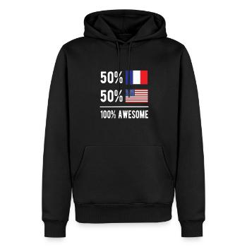 Halb Franzose Halb Amerikaner USA Frankreich - Männer Premium Bio Hoodie - Schwarz - Vorne - Nico (187cm)