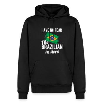 Brésil Brésil Drapeau brésilien - Sweat à capuche Premium bio Homme - noir - Devant - Nico (187cm)