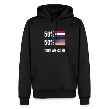 Halb Niederländer Halb Amerikaner USA Niederlande - Männer Premium Bio Hoodie - Schwarz - Vorne - Nico (187cm)