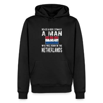 Pays-Bas néerlandais Drapeau néerlandais - Sweat à capuche Premium bio Homme - noir - Devant - Nico (187cm)