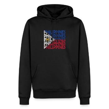Fier drapeau philippin d’origine philippine - Sweat à capuche Premium bio Homme - noir - Devant - Nico (187cm)