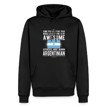 Stolzer Argentinier Geboren In Argentinien Flagge - Männer Premium Bio Hoodie - Schwarz - Vorne - Nico (187cm)