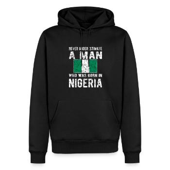 Stolzer Nigerianer Nigeria Nigerianische Flagge - Männer Premium Bio Hoodie - Schwarz - Vorne - Nico (187cm)