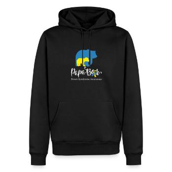 Papa Bear, Down Syndrome Trisomie 21 - Männer Premium Bio Hoodie - Schwarz - Vorne - Nico (187cm)