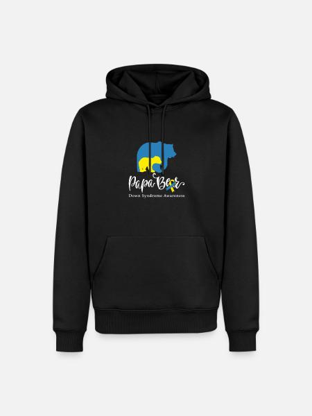 Papa Bear, Downs syndrom Trisomi 21 - Herre Premium økologisk hoodie - sort