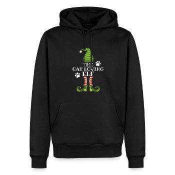 The Cat Lover Elf - Katzenbesitzer Weihnachten - Männer Premium Bio Hoodie - Schwarz - Vorne - Nico (187cm)