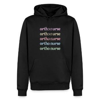 Infirmière orthopédiste Infirmière orthopédiste - Sweat à capuche Premium bio Homme - noir - Devant - Nico (187cm)