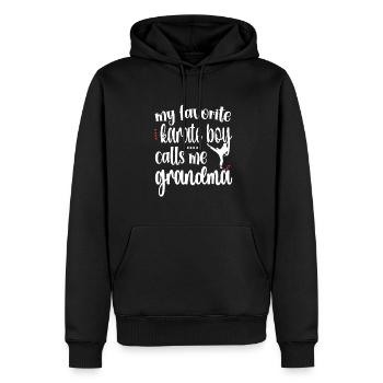 Fière Karaté Grand-mère Meilleur Karaté Grand-mère Cadeau - Sweat à capuche Premium bio Homme - noir - Devant - Nico (187cm)