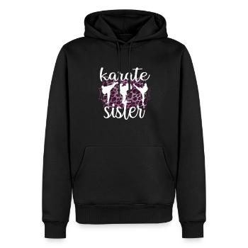 Cadeau de soeur de karaté fier de soeur de karaté - Sweat à capuche Premium bio Homme - noir - Devant - Nico (187cm)