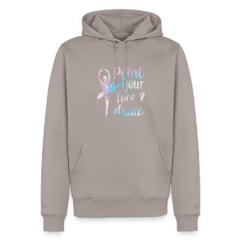 danseuse de ballet ballerine ballet danse ballerine - Sweat à capuche Premium bio Homme - taupe - Devant - Nico (187cm)