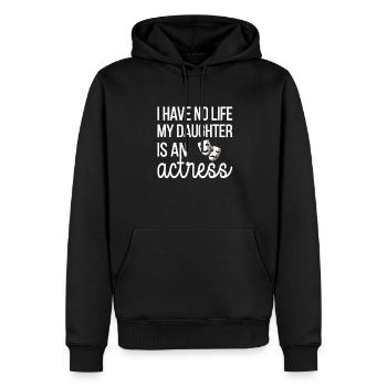 Théâtre Maman d’une Mère Actrice de Théâtre - Sweat à capuche Premium bio Homme - noir - Devant - Nico (187cm)