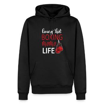 Cadeau de maman de boxe fière Maman de boxe de Boxer Mama - Sweat à capuche Premium bio Homme - noir - Devant - Nico (187cm)