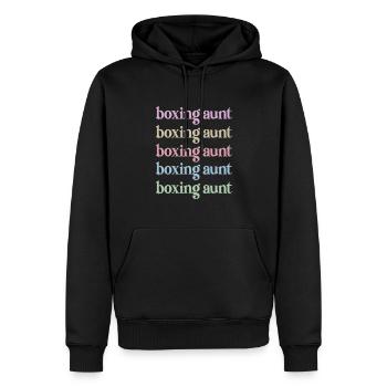 Boxe Tante Coffret Cadeau Tante Par Boxer Fière Tante - Sweat à capuche Premium bio Homme - noir - Devant - Nico (187cm)