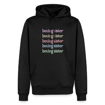 Boxe Sœur Fière Boxe Sœur Boxer Cadeau - Sweat à capuche Premium bio Homme - noir - Devant - Nico (187cm)