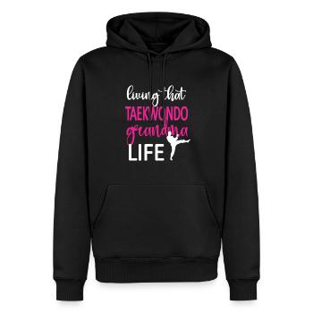 Taekwondo Grand-mère Fière Taekwondo Grand-mère Cadeau - Sweat à capuche Premium bio Homme - noir - Devant - Nico (187cm)