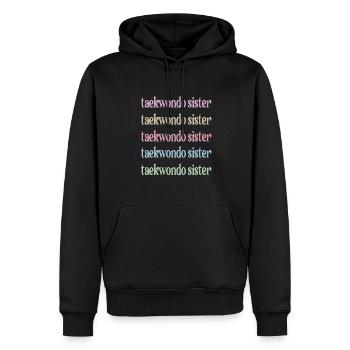 Taekwondo Sœur Fière Taekwondo Sœur - Sweat à capuche Premium bio Homme - noir - Devant - Nico (187cm)
