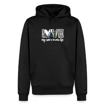 Schwimmmama Geschenk Mutter Schwimmer Schwimm-Mama - Männer Premium Bio Hoodie - Schwarz - Vorne - Nico (187cm)
