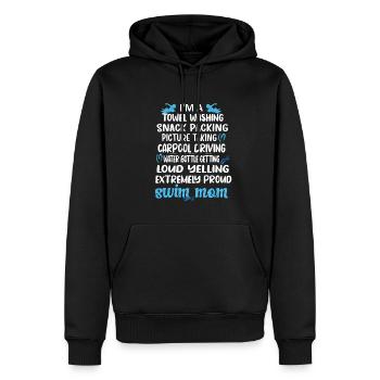 Schwimmmama Mama Eines Schwimmers Schwimm-Mutter - Männer Premium Bio Hoodie - Schwarz - Vorne - Nico (187cm)