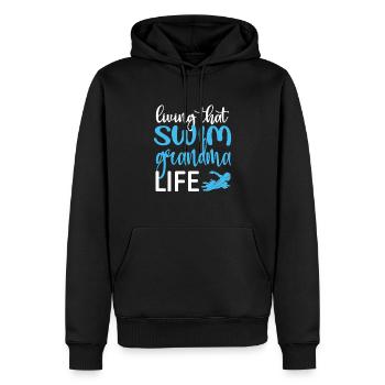 Fière natation Grand-mère Grand-mère Nageuse Grand-mère natation Grand-mère - Sweat à capuche Premium bio Homme - noir - Devant - Nico (187cm)