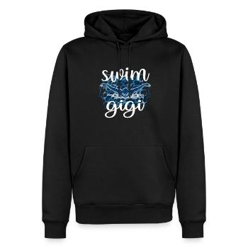 Stolze Schwimm-Gigi Schwimmer Gigi Oma Geschenk - Männer Premium Bio Hoodie - Schwarz - Vorne - Nico (187cm)