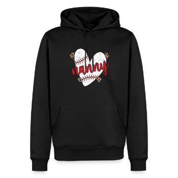 Nanny Oma Eines Baseballspieler Baseball Nanny - Männer Premium Bio Hoodie - Schwarz - Vorne - Nico (187cm)