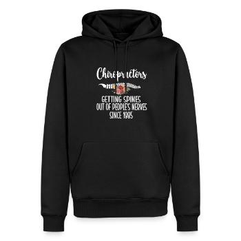 Proud Chiropractor Chiropractic Gift - Men’s Premium Organic Hoodie - black - Front - Nico (187cm)