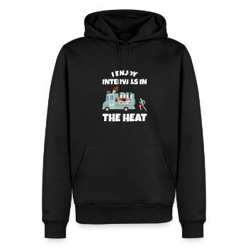 I Enjoy Intervals In The Heat, Marathonläufer - Männer Premium Bio Hoodie - Schwarz - Vorne - Nico (187cm)