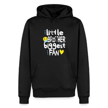 Little Softball Brother Of A Softball Player Bro - Männer Premium Bio Hoodie - Schwarz - Vorne - Nico (187cm)