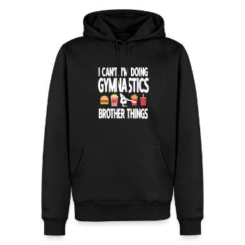 Funny Gymnastics Brother Of A Gymnast Brother - Men’s Premium Organic Hoodie - black - Front - Nico (187cm)