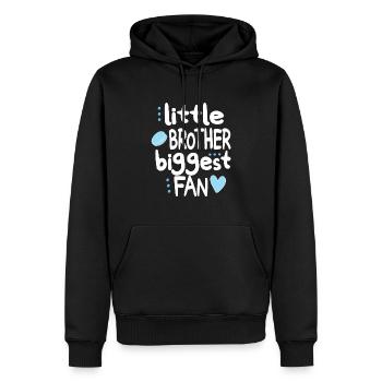 Little Ice Hockey Brother Of An Ice Hockey Player - Männer Premium Bio Hoodie - Schwarz - Vorne - Nico (187cm)