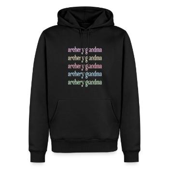 Tir à l’arc Grand-mère des archers Grand-mère - Sweat à capuche Premium bio Homme - noir - Devant - Nico (187cm)