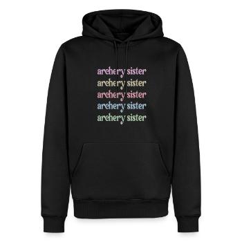 Tir à l’arc Sœur Archer Sœur - Sweat à capuche Premium bio Homme - noir - Devant - Nico (187cm)