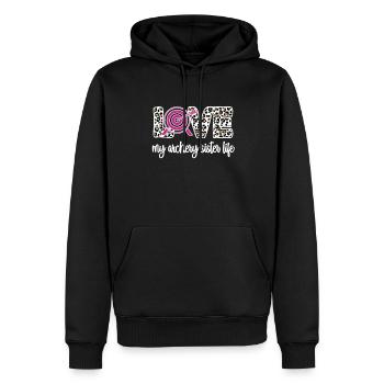 Fier tir à l’arc Sœur des Archers - Sweat à capuche Premium bio Homme - noir - Devant - Nico (187cm)