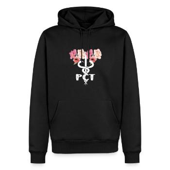Technicien en soins infirmiers Technicien en soins aux patients PCT - Sweat à capuche Premium bio Homme - noir - Devant - Nico (187cm)