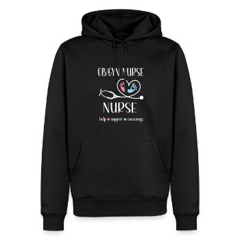 OB GYN Krankenschwester Geburtshilfe Gynäkologie - Männer Premium Bio Hoodie - Schwarz - Vorne - Nico (187cm)