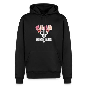 Obstétrique Gynécologie Infirmière OB GYN - Sweat à capuche Premium bio Homme - noir - Devant - Nico (187cm)